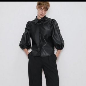 Zara Faux Leather Shirt
